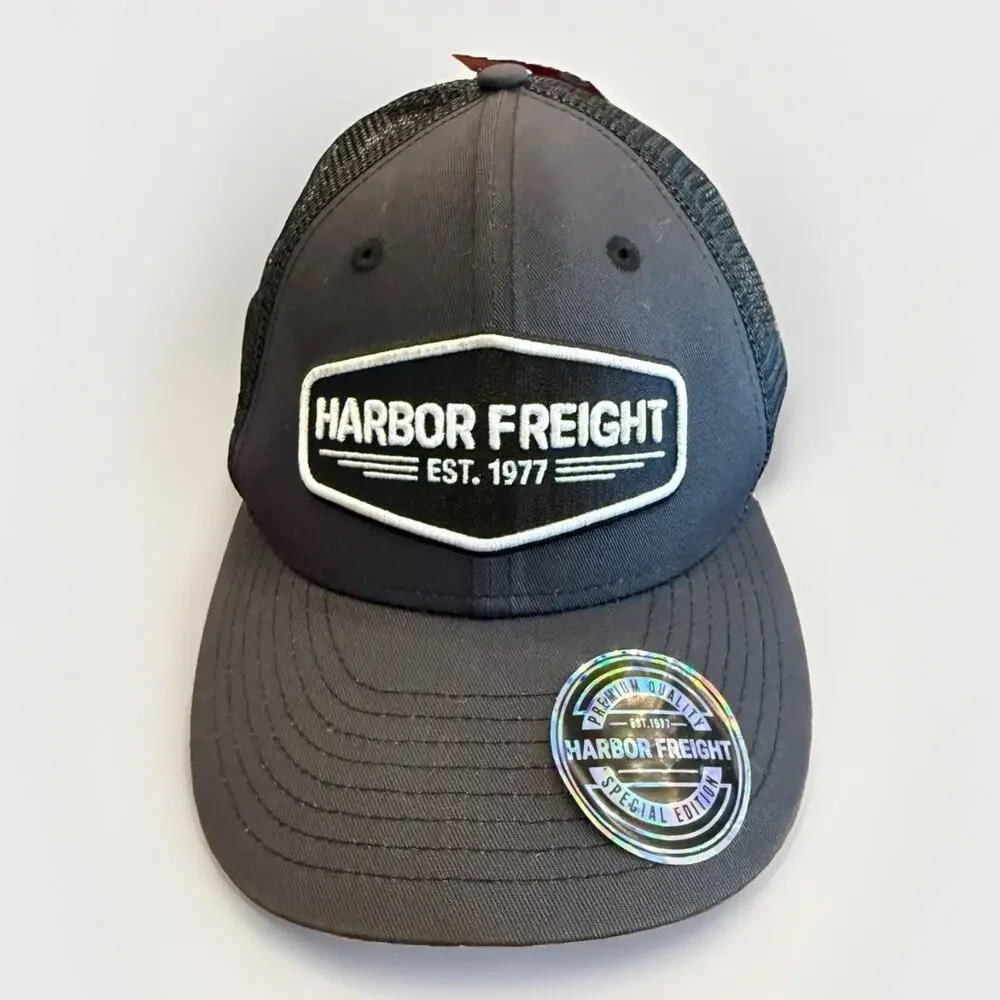 Harbor Freight Mens Special Edition Charcoal Gray Adjustable Snapback Hat NWT